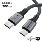 Full Function 20Gbps Type C Cable USB3.2 Gen2 *2 USB C 20G Data Transfer Cord USB 3 240W Fast Charge Cable 4K For Hub 0.2m 3m 5m - Image 8